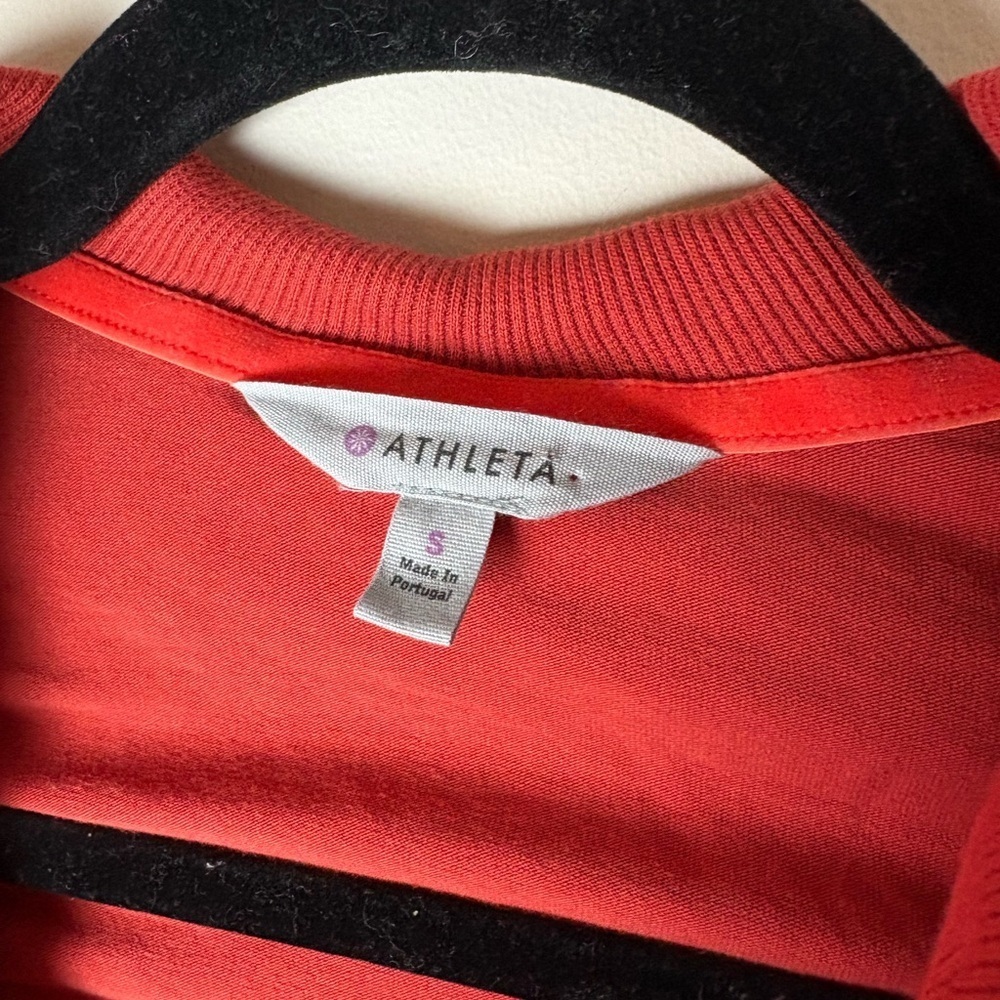 ATHLETA Cozy Up Popover Sweater Dress Red Rust Organic Women’s Size Small - Picture 3 of 10